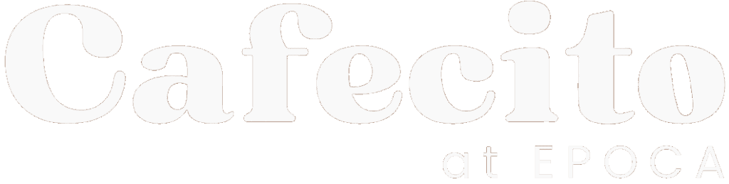 Cafecito at Epoca white logo