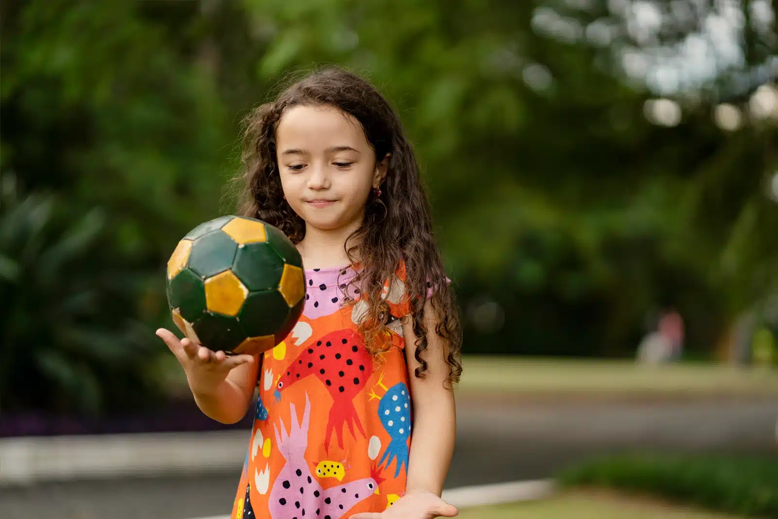 Girl with soccer ball